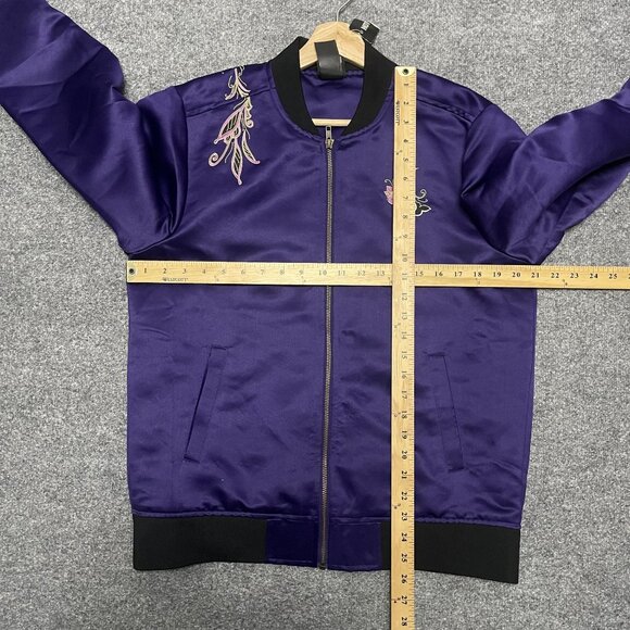 Marvel Eternals Dur Universe Purple Satin Bomber Jacket W/ Dragon Embroidery S/M - Picture 5 of 5